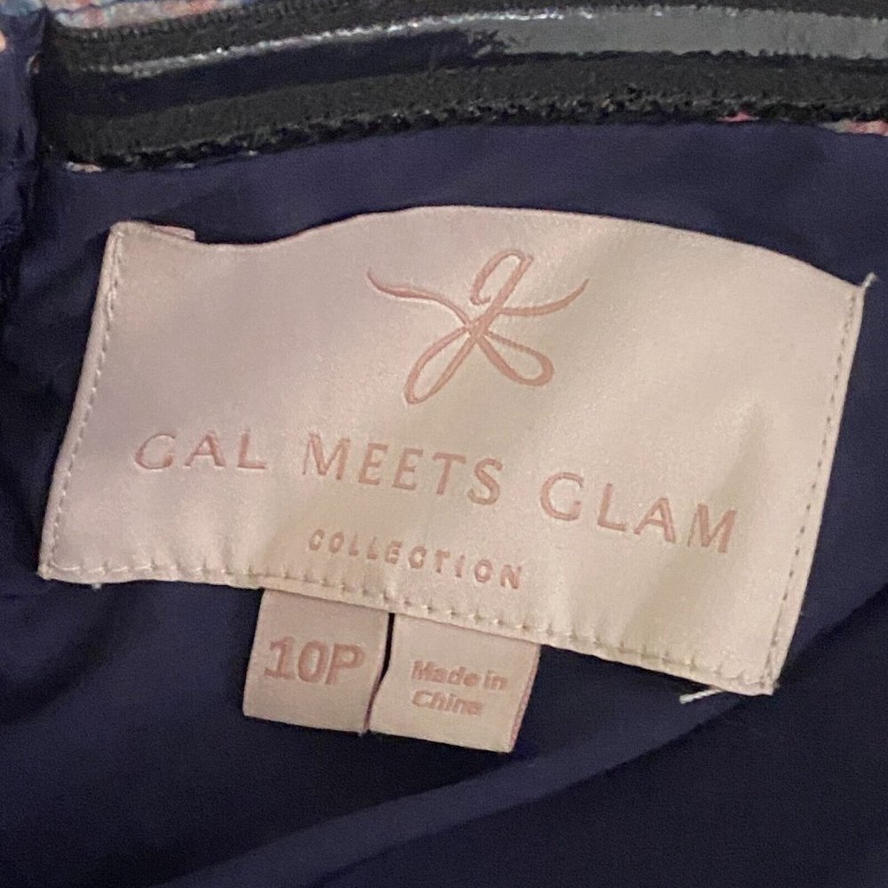 Gal Meets Glam Siena Dress Size 10P Blue Floral Maxi Halter Smocked Flowy - Picture 7 of 10